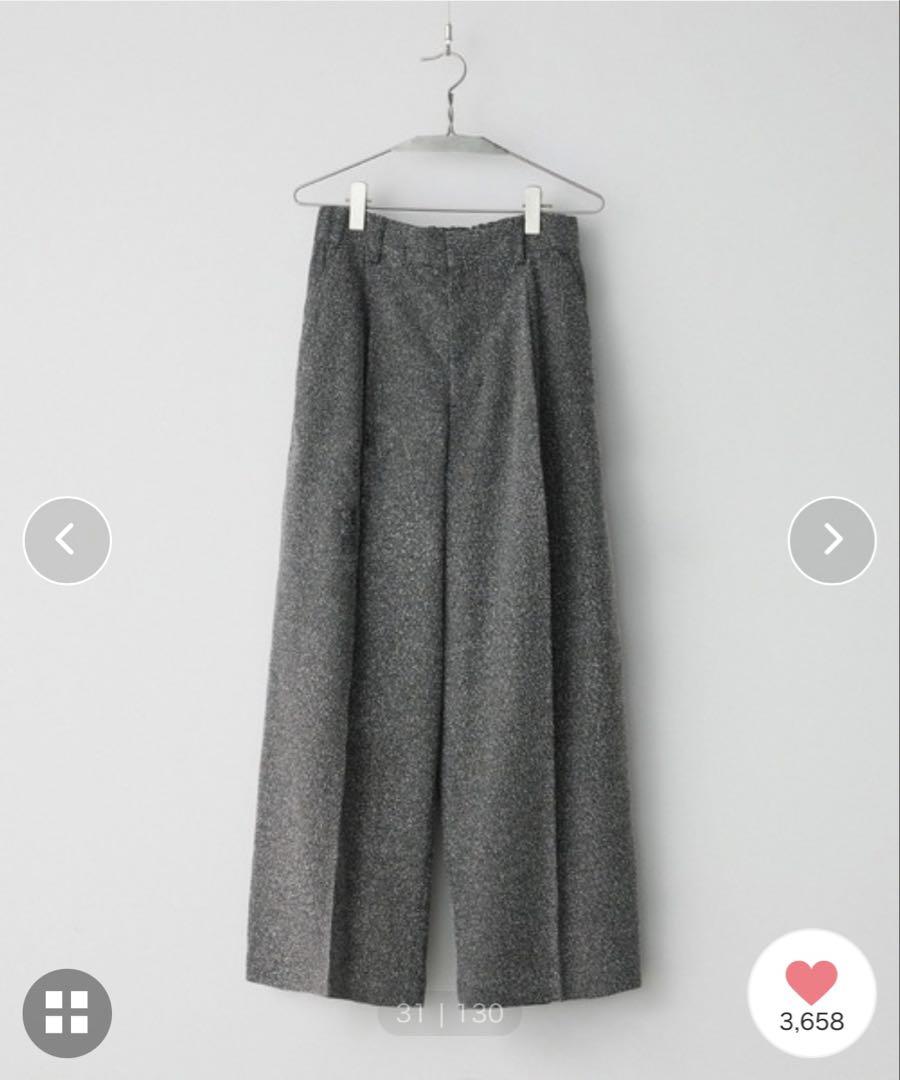 BREEZE TWEED Deep Tuck Baggy Slacks