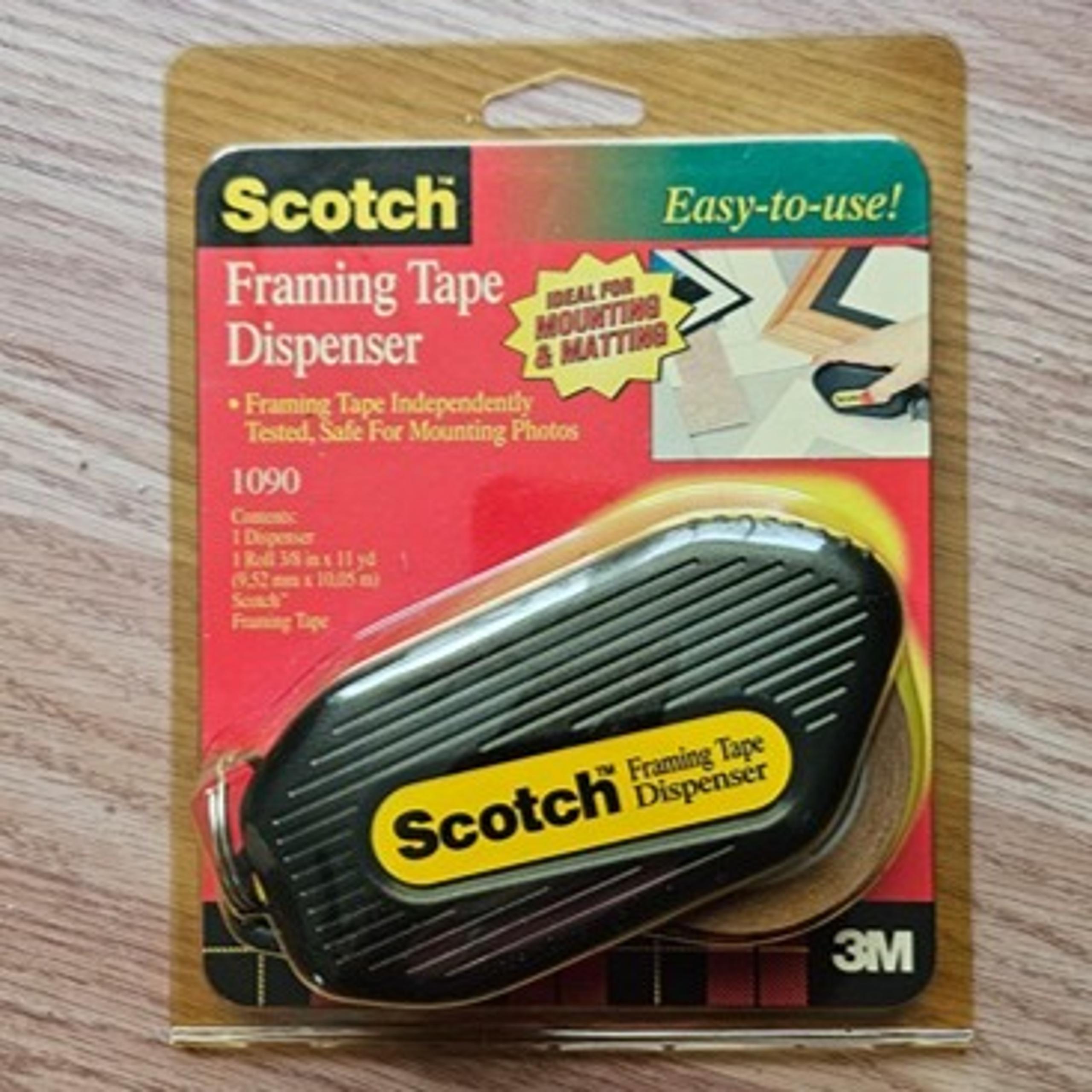Scotch Framing Tape Dispenser Runner 1090 + 3/8" x 11 Yards Tape Vintage NOS