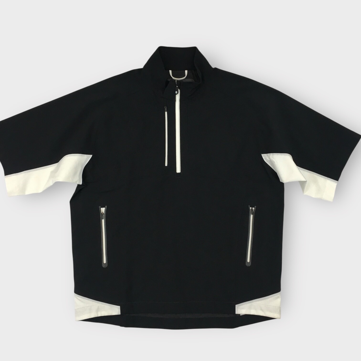 Footjoy Dryjoys Tour XP Golf Pullover Waterproof Short Sleeve 1/2 Zip Black L