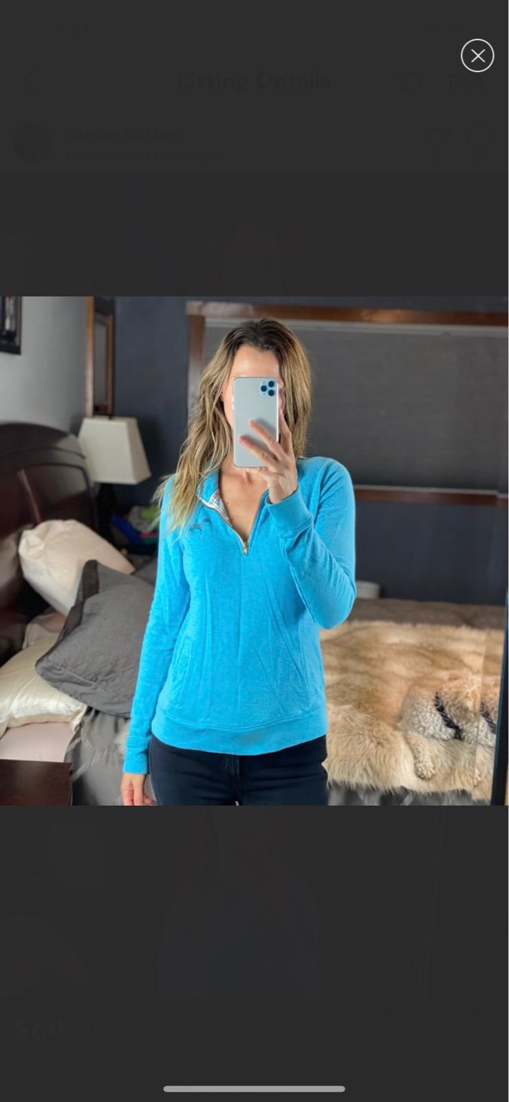 Victoria’s Secret Pink Quarter-Zip Pull-Over Hoodie, Small