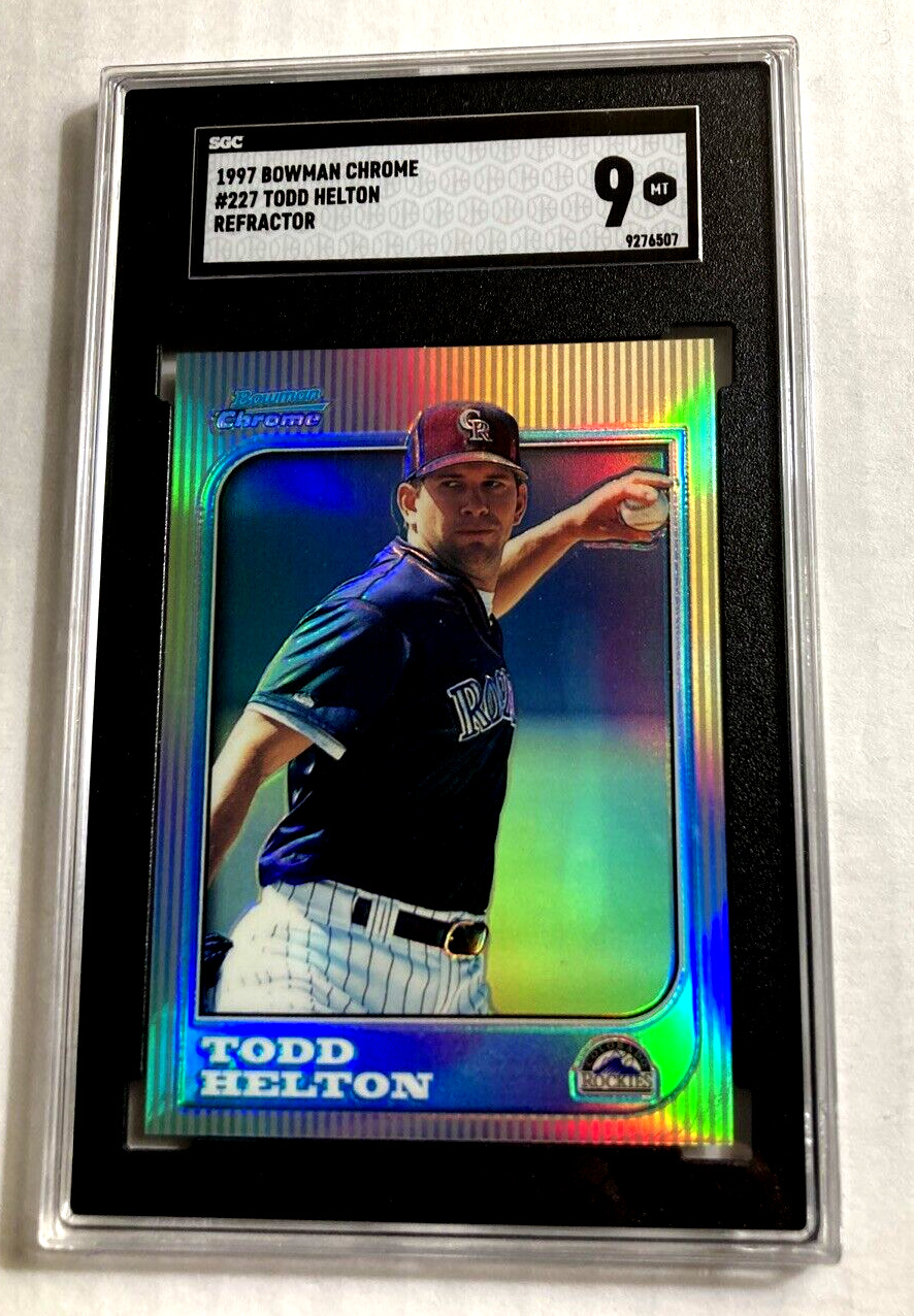 1997 Bowman Chrome #227- TODD HELTON Refractor SP. SGC 9.