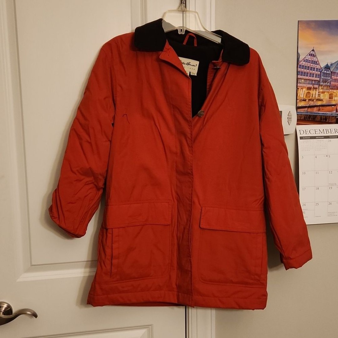 Eddie Bauer Women's Orange Waterproof Coat Size XS