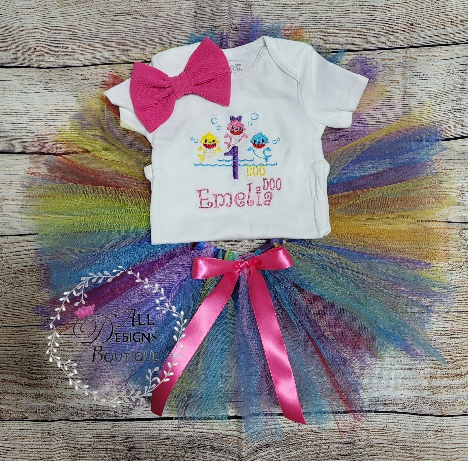Baby Shark girl birthday outfit