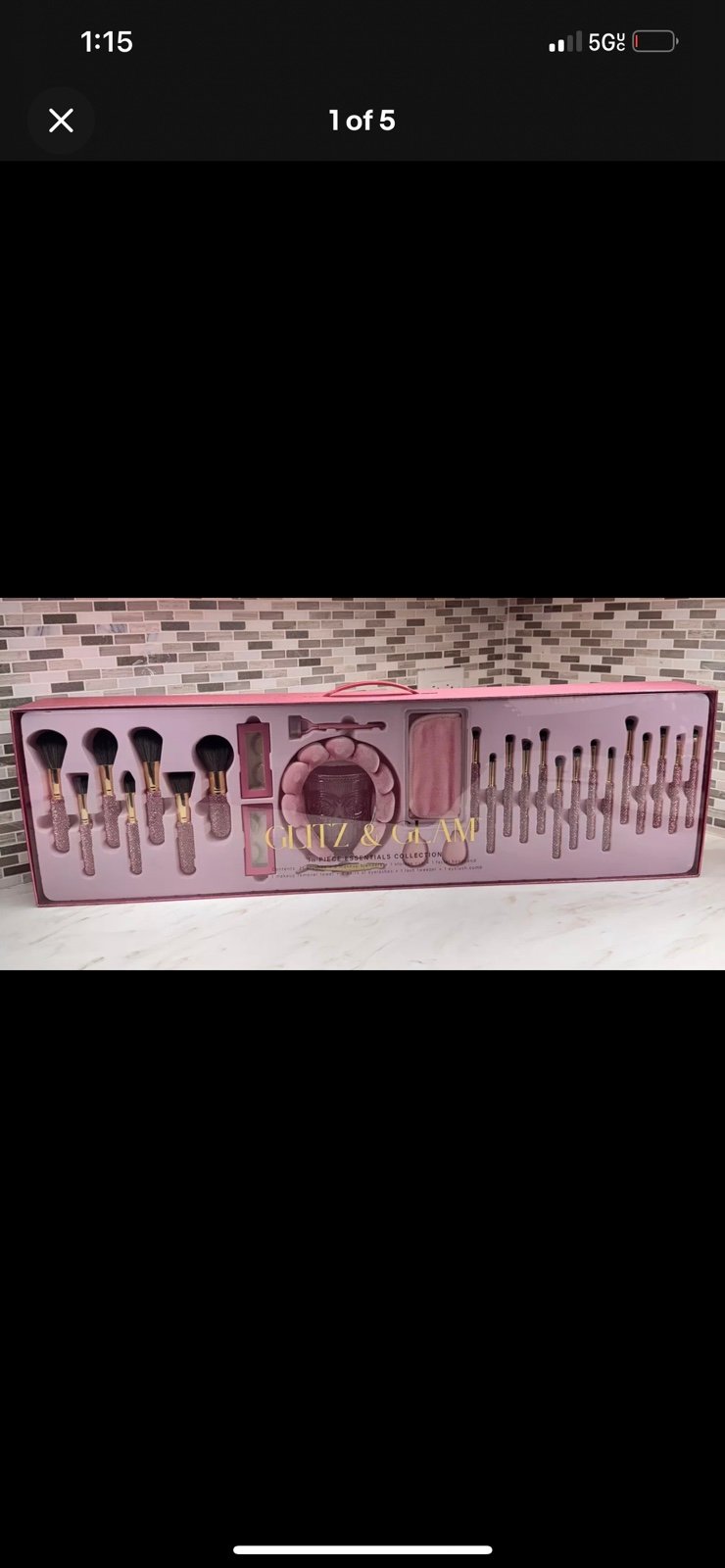 Glitz and Glam Pink Rhinestone Brush Set 30 Pieces TikTok Viral