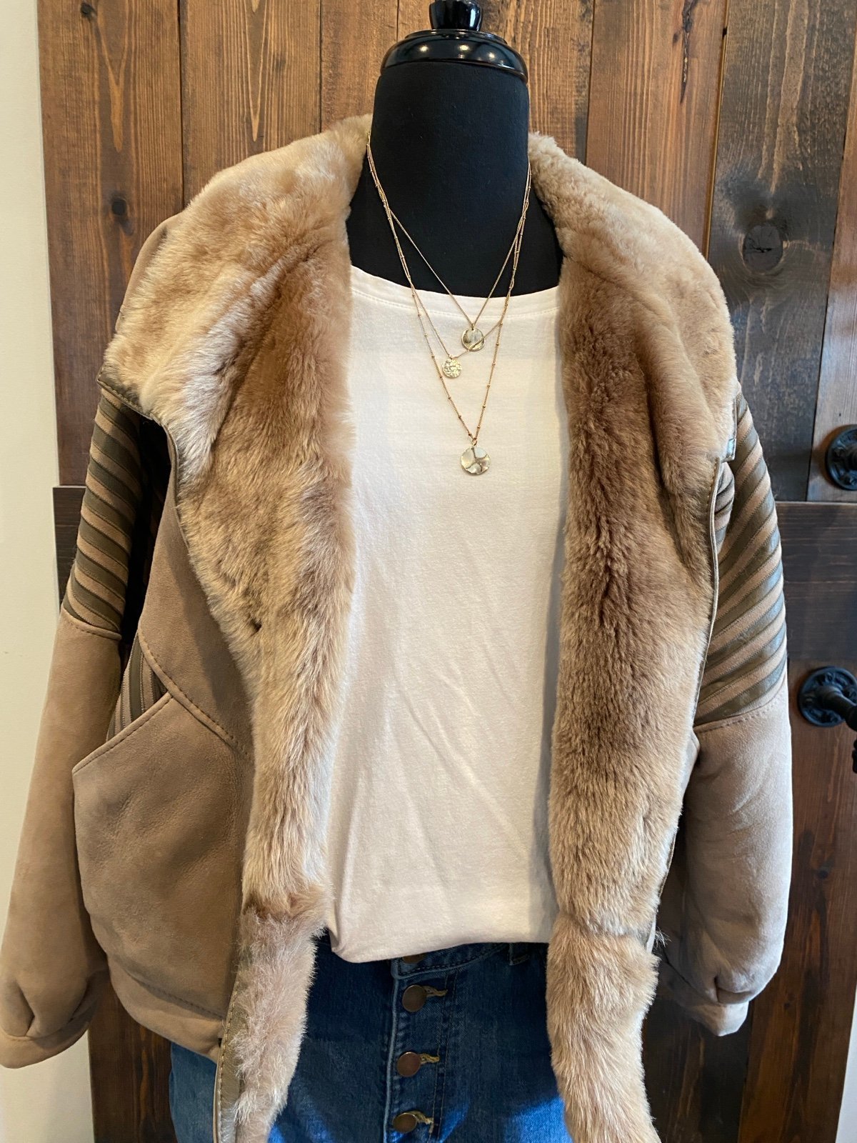 Vintage lamb skin fur jacket