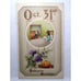 Halloween Postcard Winsch Back Goblin Man Fireplace JOL Pumpkin 2402 Gottschalk