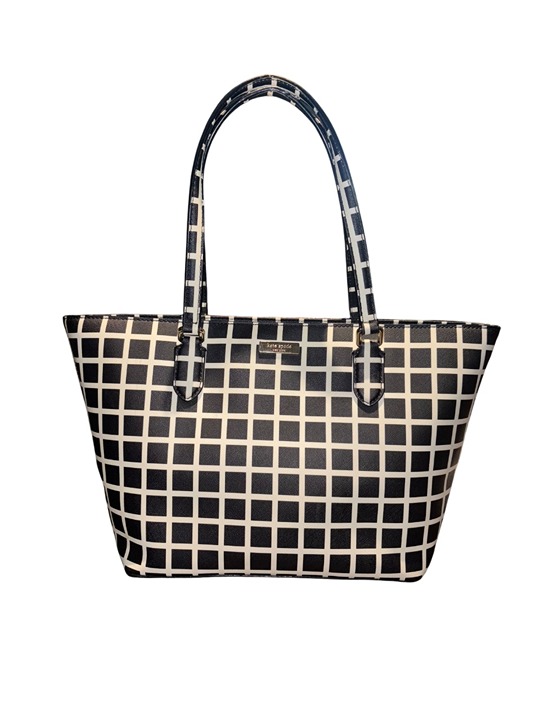 Kate Spade Dally Laurel Way Checkers Tote Bag Black & White
