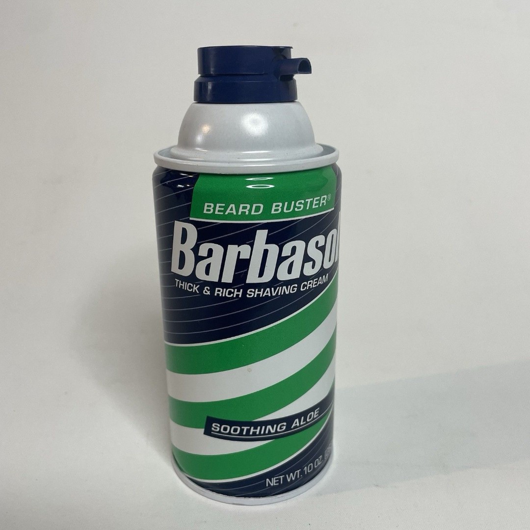 Vintage BARBASOL Thick & Rich Shaving Cream Beard Buster Soothing Aloe 10oz RARE