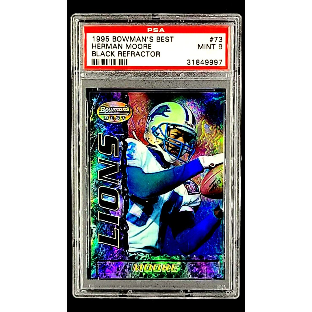 1995 Bowman's Best Black Refractor #73 Herman Moore PSA 9 *Only 2 Graded Higher*