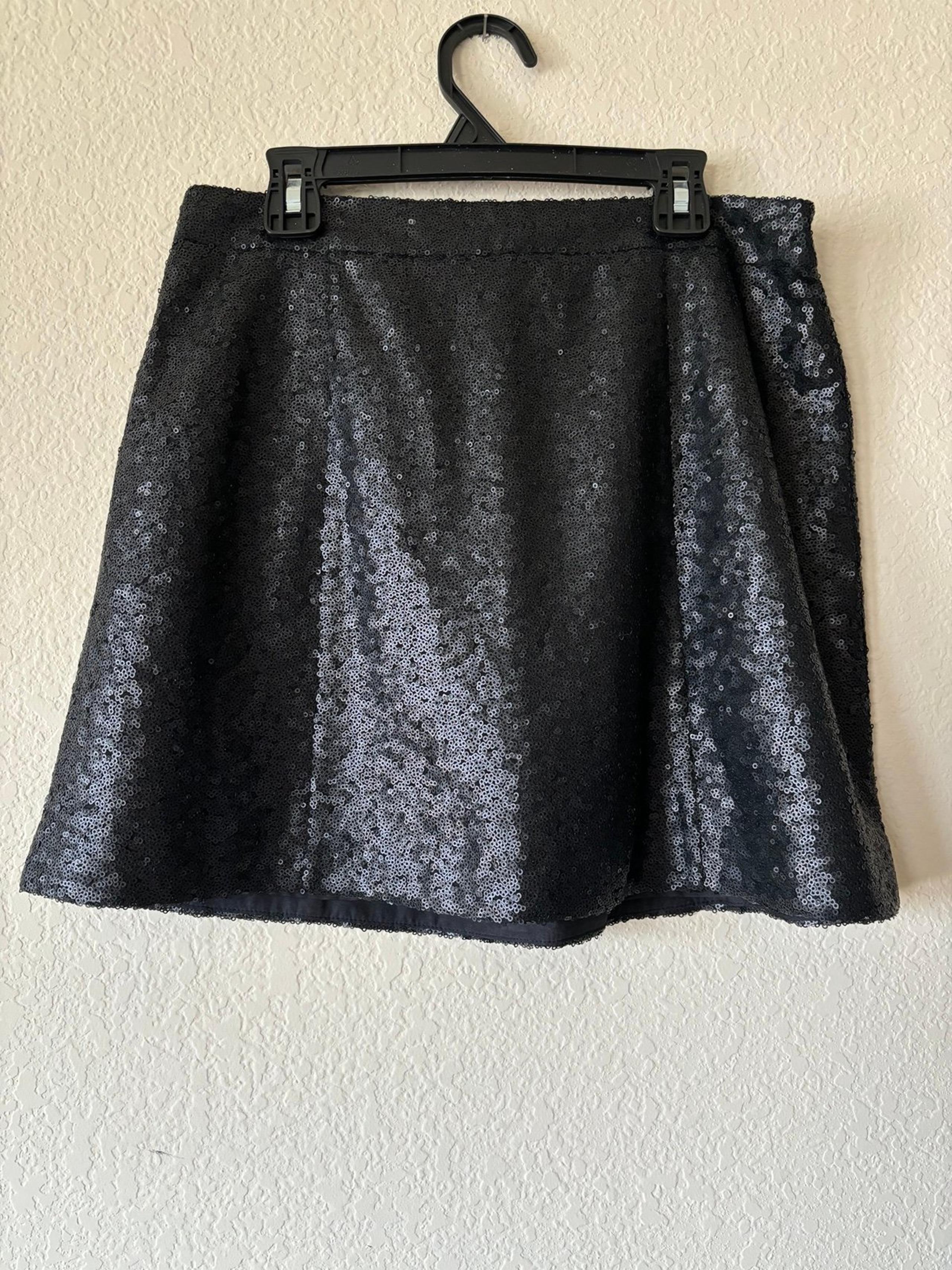 Decree Juniors Black Sequin Mini Skirt Sz M