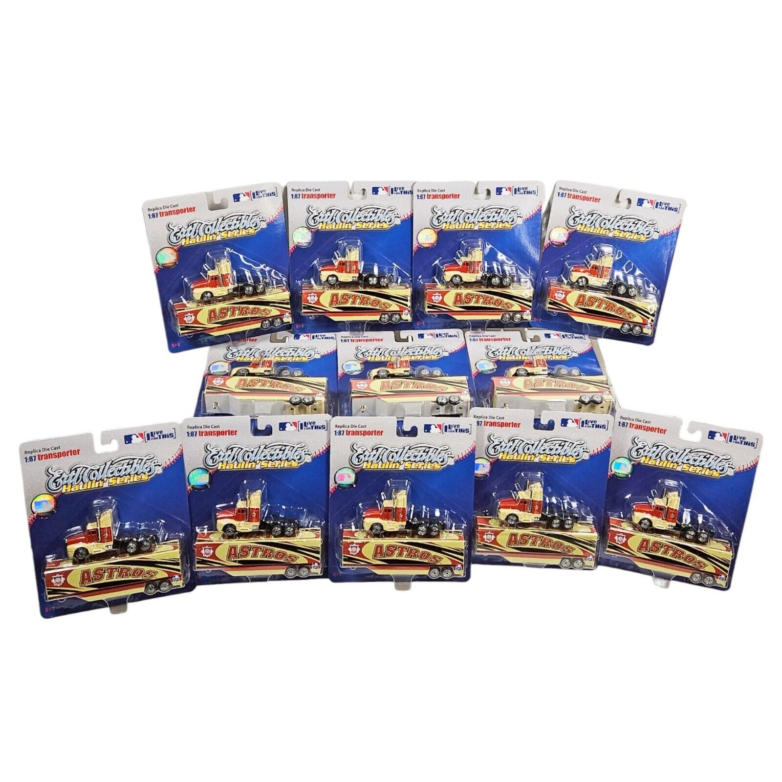 12 Pc Lot - Vintage Houston Astros MLB Haulin Series 1:87 Diecast Toy Truck 2007