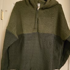 NWT PINK Victoria's Secret XXL Sherpa Hoodie Pullover Half Zip Sweatshirt