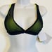 Fabletics Neon Costa Mesh Layer Triangle Bikini Top Removable Cups Sz Large NEW