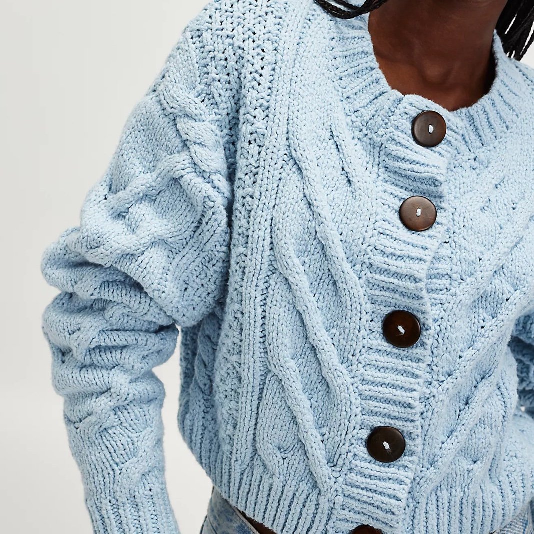 Free People Bonfire Blue Cardi