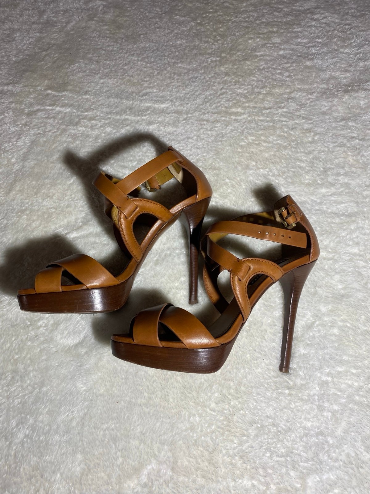 LIKE NEW Ralph Lauren Collection Purple Label Brown Heels Size 8