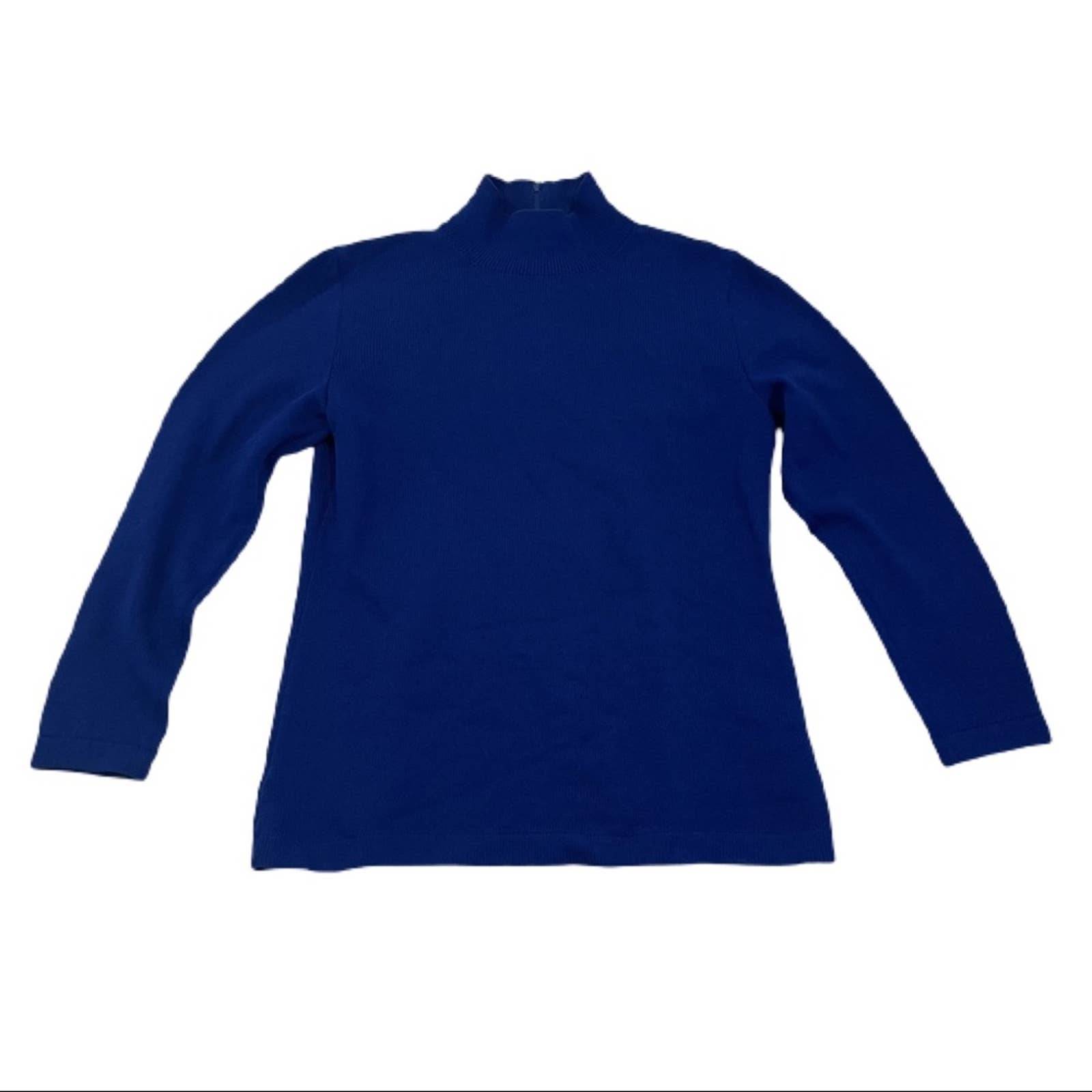 St. John Collection Royal Blue Mock Neck Sweater