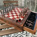 12.04” Luxury Chess Set, Personalized Wooden Chess Board with Storage Metal Them