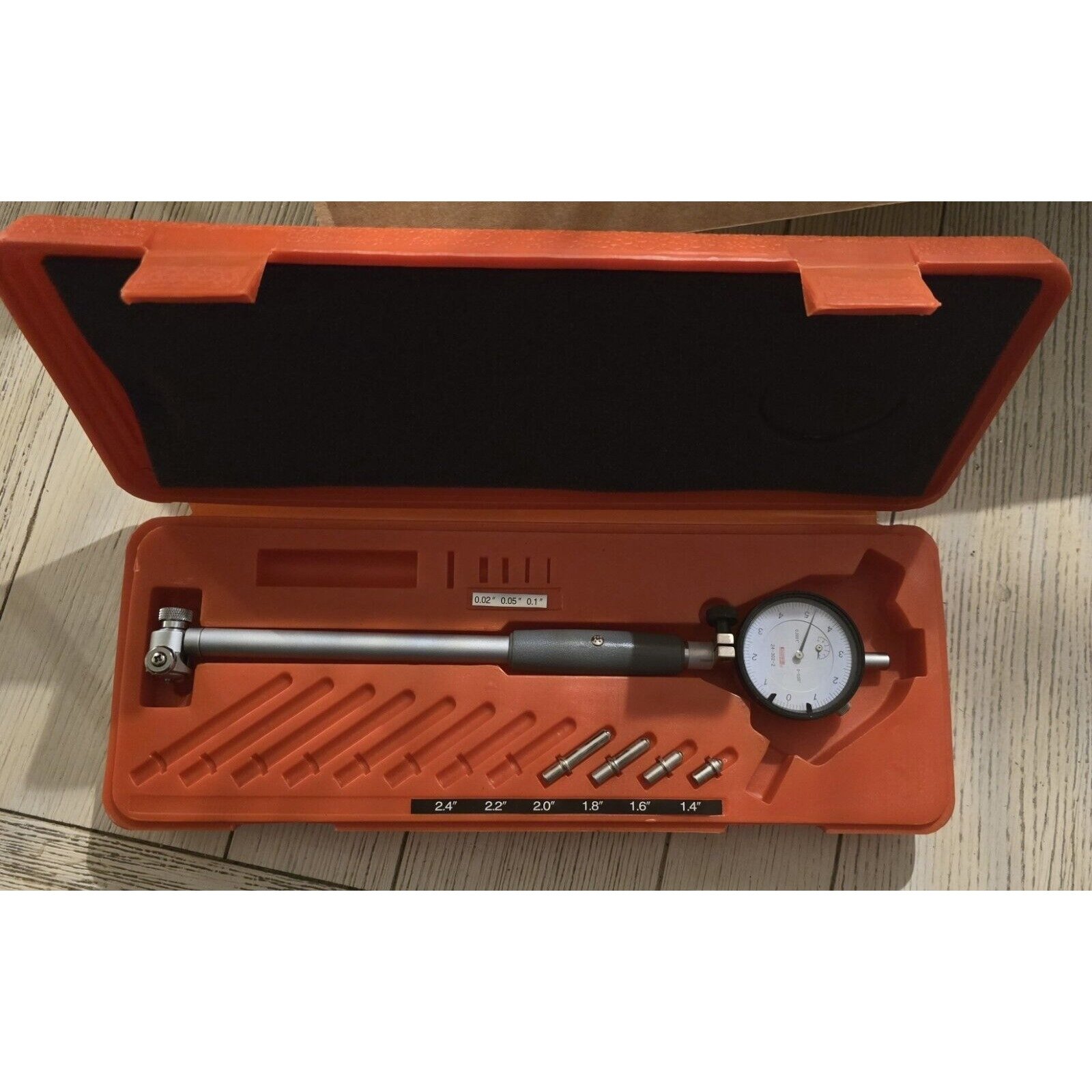 CALIBRATED SPI 4 Anvil, 1.4 to 2.0 Dial Bore Gage 0.0001 Graduation, 6 Depth