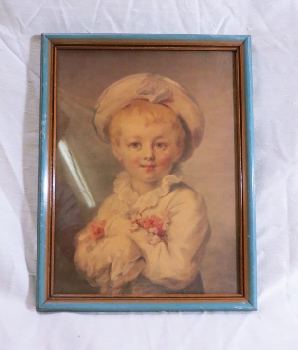 Antique Medicci Society Print A Boy as Pierrot by Jean-Honore Fragonard