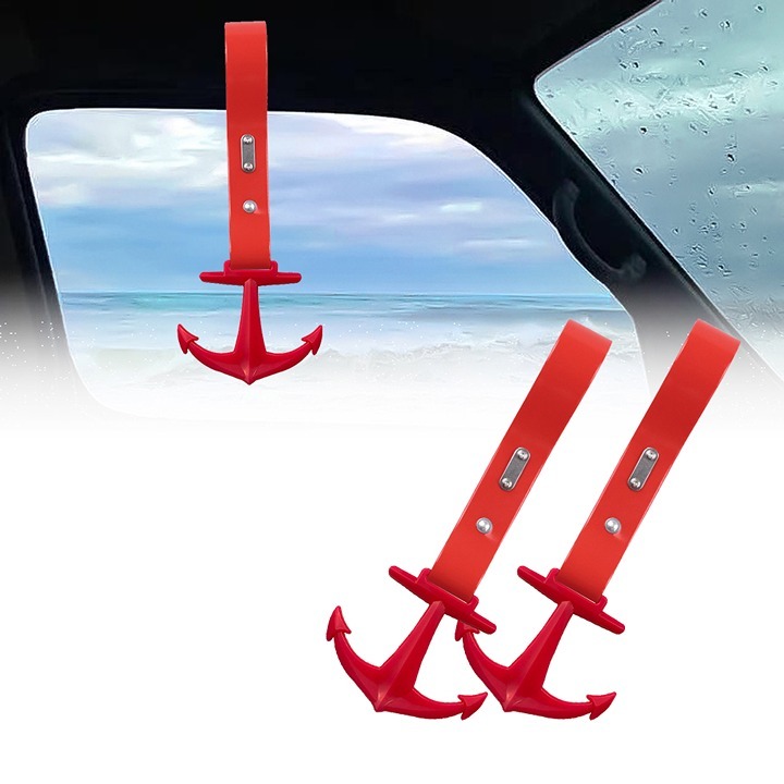 BRAND NEW 2PCS ANCHOR ANKER RED JDM TSURIKAWA RING RED Handle Strap Drift Charm