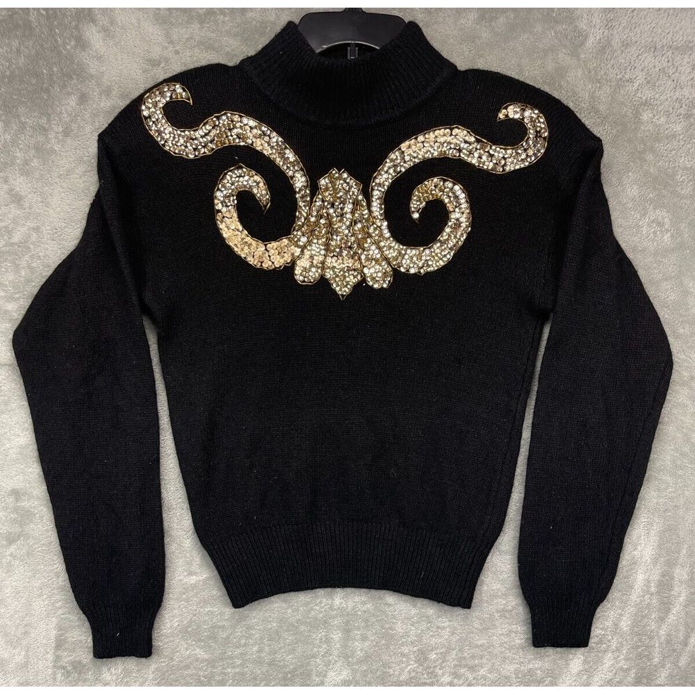 Beaded Sequined Knit Sweater Beaded Sequined Knit Sweater