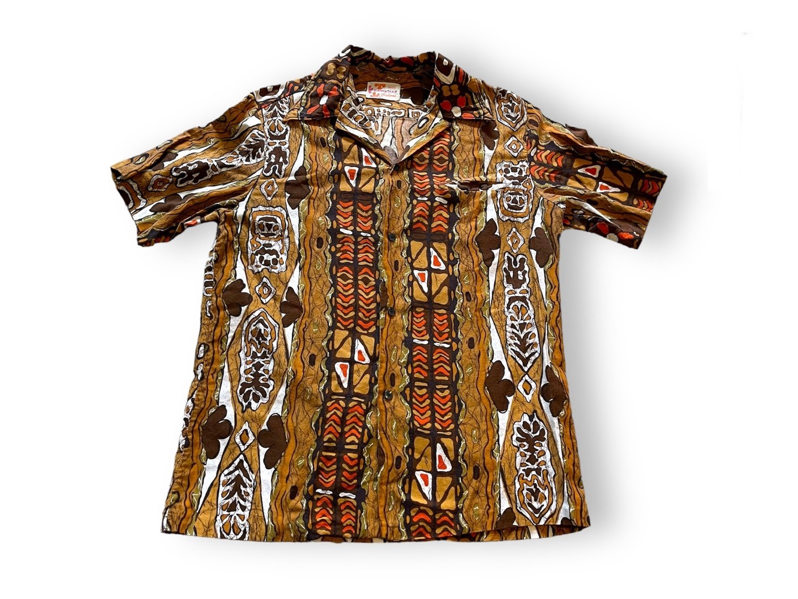 Vintage Sears Hawaiian Fashion Tiki Hawaiian Shirt