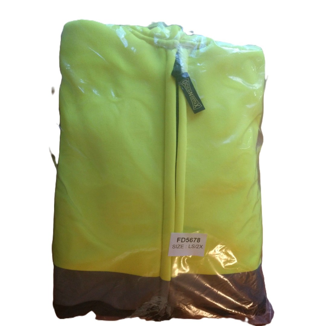 OccuNomix FD5678 Yellow Black Bottom Safety Sweatshirt Full zippered Hoodie 2XL
