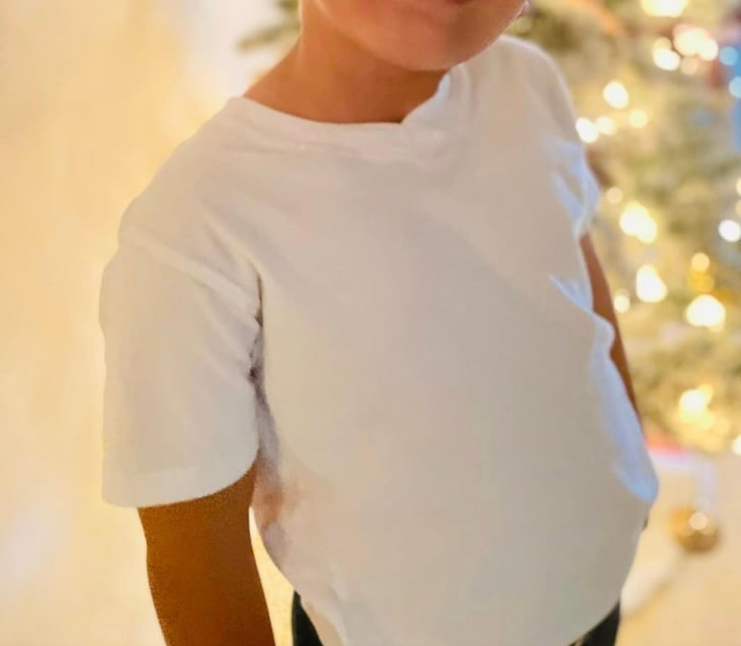 White T-Shirt Boy Toddler V-Neck Solid White Shirt cotton jersey SIZE 3T