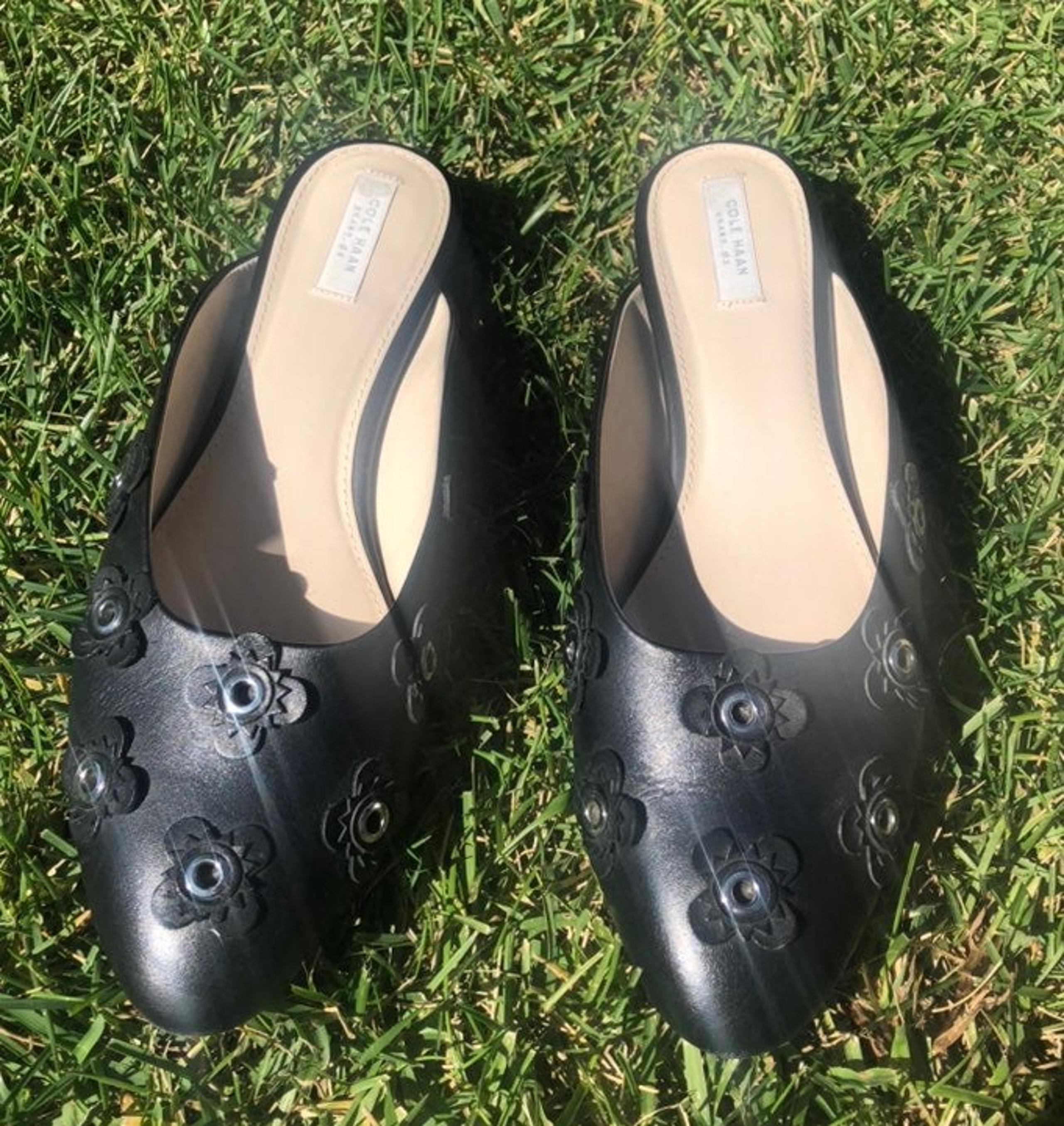 Cole Haan Pointed Toe Floral Mules