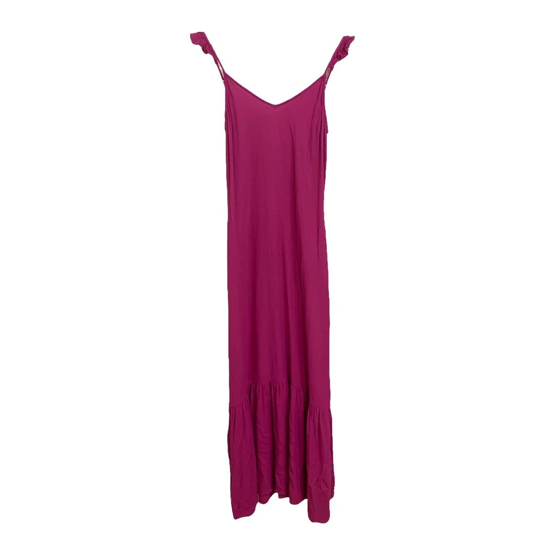 Line & Dot Hot Pink Maxi Dress Ruffle Size Small