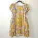 Free People Yara Mini Dress Yellow Floral Small Bohemian Cottage Flutter Sleeve