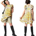 Free People Yara Mini Dress Yellow Floral Small Bohemian Cottage Flutter Sleeve
