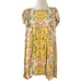 Free People Yara Mini Dress Yellow Floral Small Bohemian Cottage Flutter Sleeve