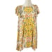 Free People Yara Mini Dress Yellow Floral Small Bohemian Cottage Flutter Sleeve