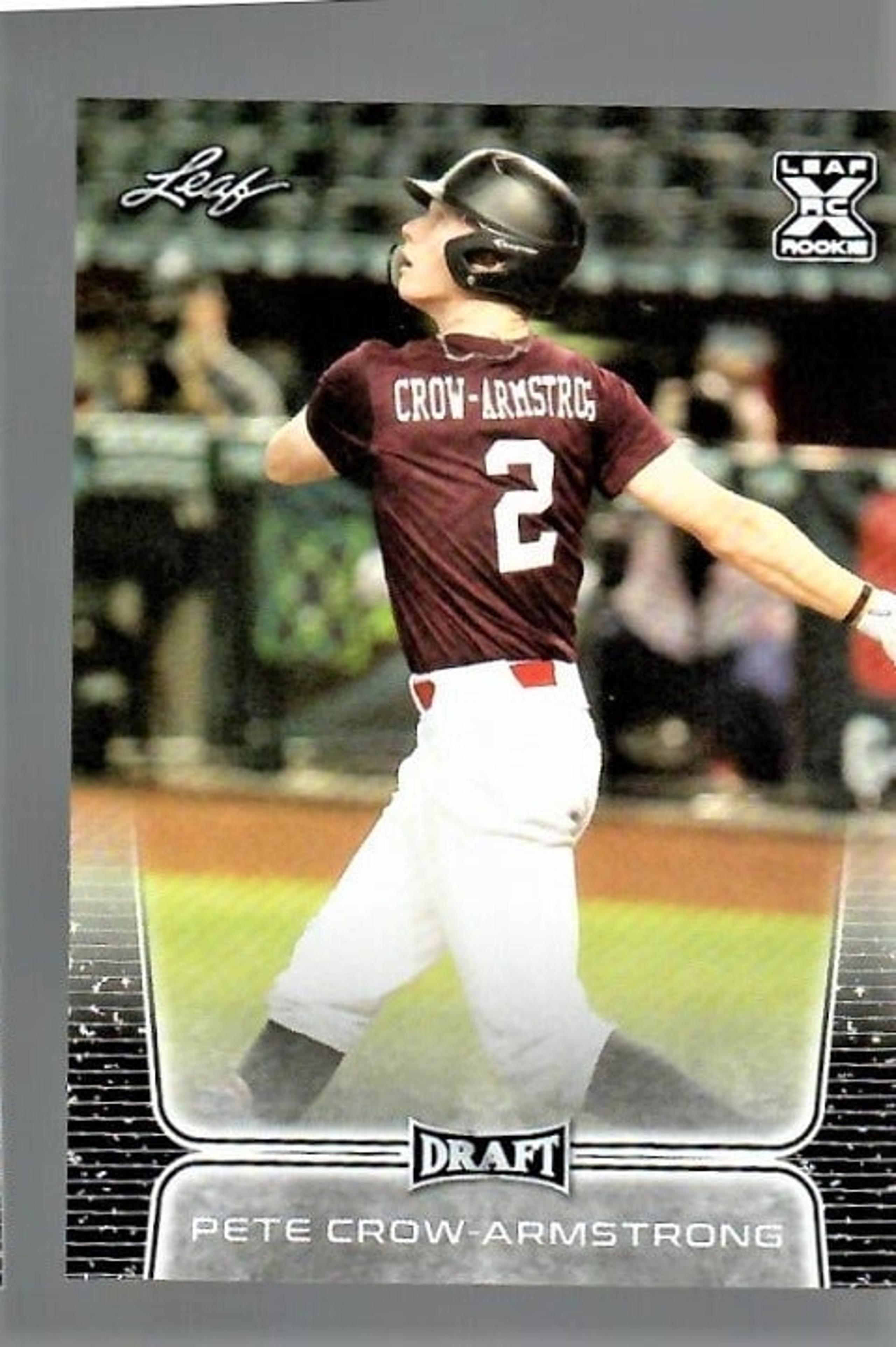 rare PCA 1st ever Chicago Cubs Pete Crow-Armstrong rookie RC card 2020 Leaf Draf