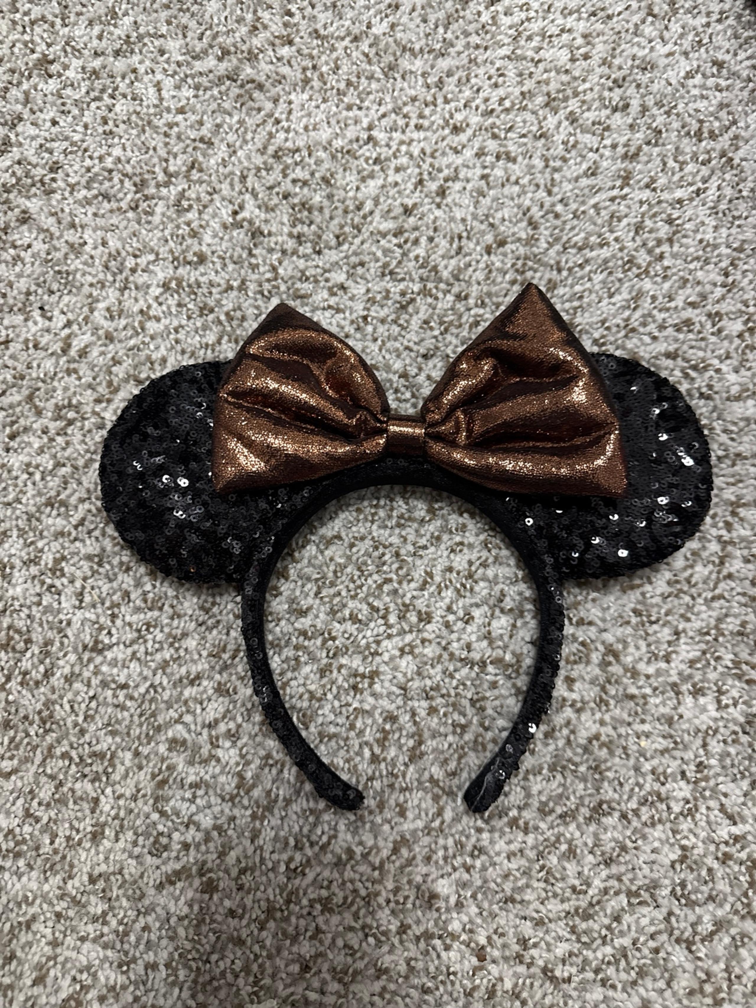 Disney Parks Belle Of The Ball Bronze Minnie Mickey Ear Headband