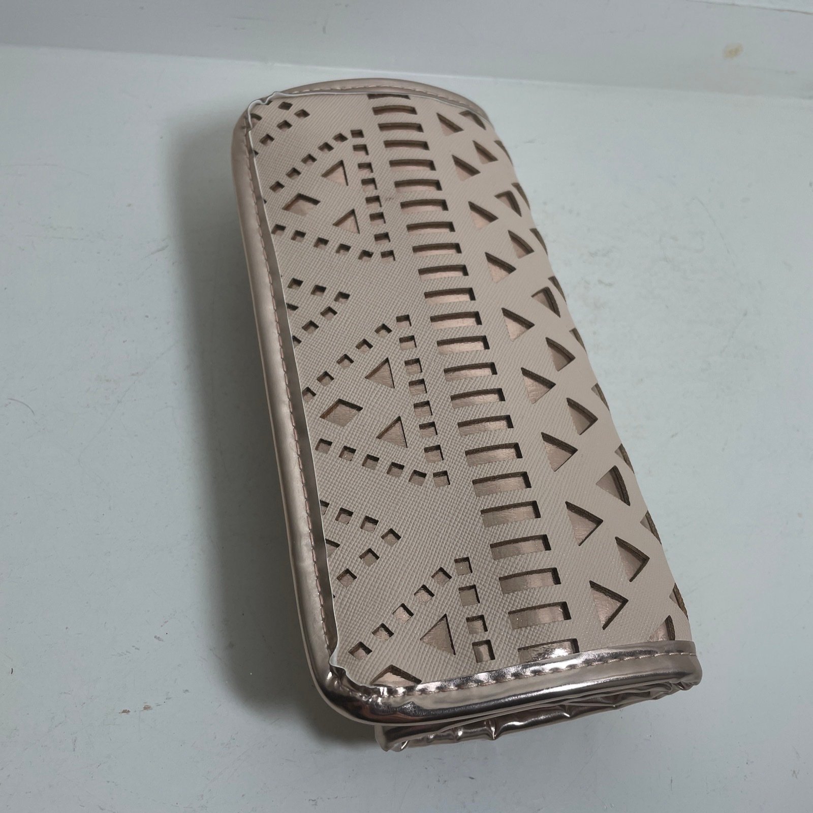 Metallic Touch Rose Gold and Peach Jewelry Roll Travel Case | Tiny Treasures