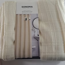 New Kohls Sonoma Shower Curtain Ivory Beige Woven Quinn Collection