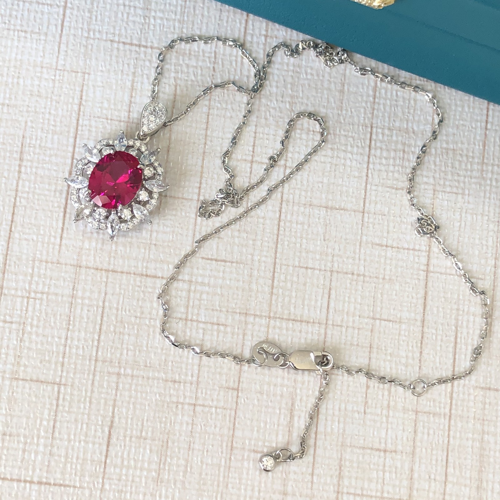 18kt Solid Gold with Ruby Necklace