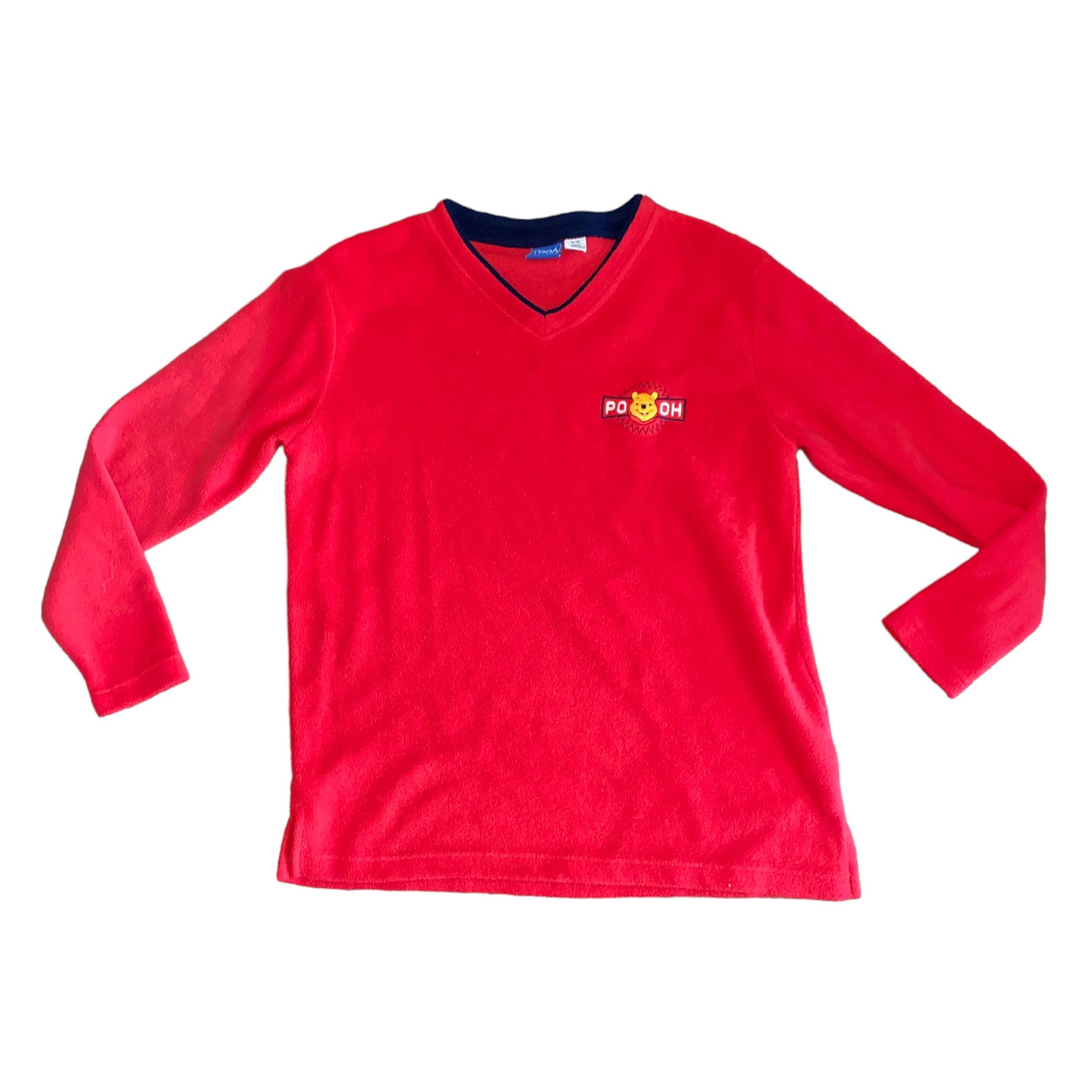 Vintage Disney Winnie the Pooh pullover fleece v-neck sweater shirt size medium