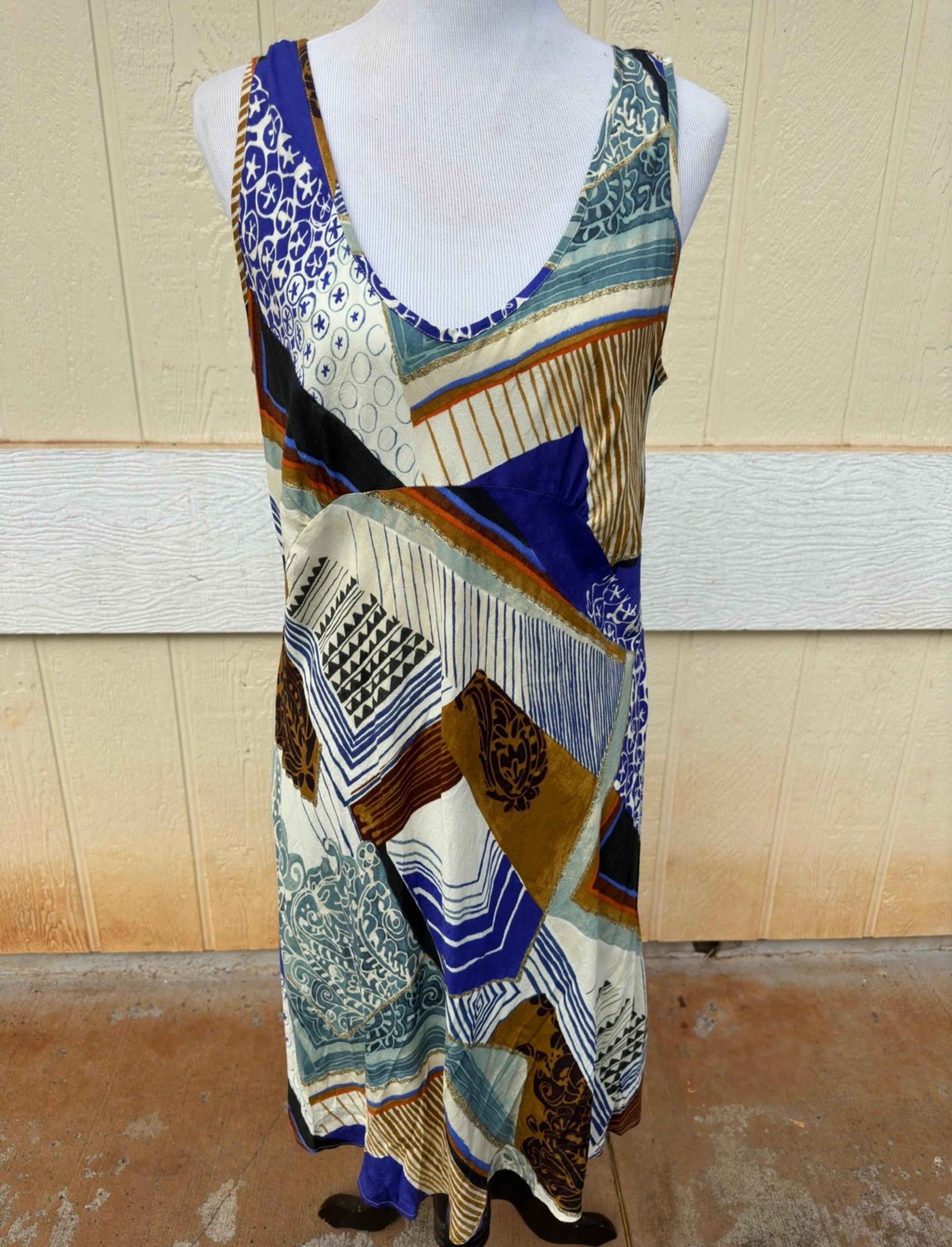 PreOwned Hula Moon By Jams World Dress Hawaiian Print Multicolored Women's XL