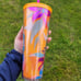 Starbucks Neon Orange Floral & Starbucks holographic Pink Cactus Floral tumblers