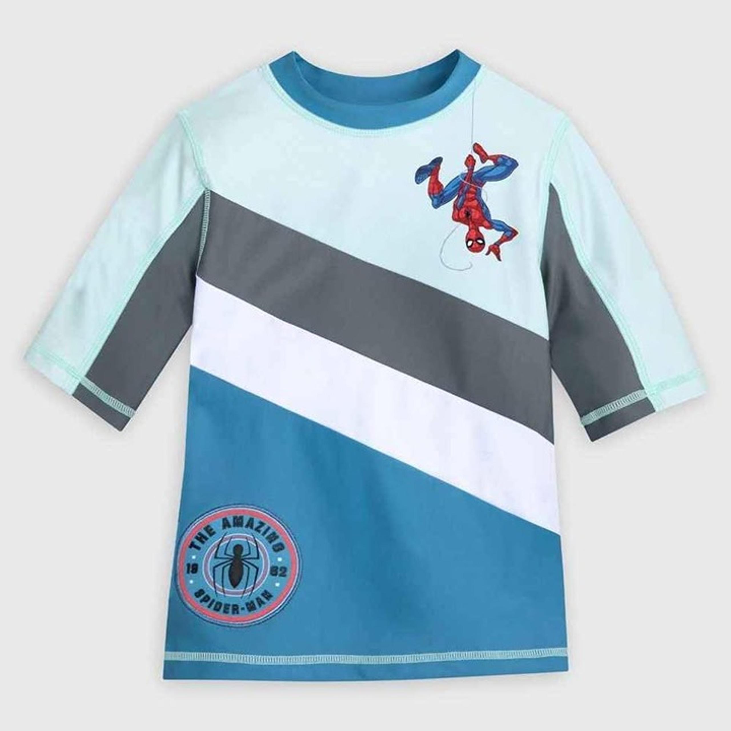 Boys' Disney Spider-Man Rash Guard Swimsuit Top Sz 4