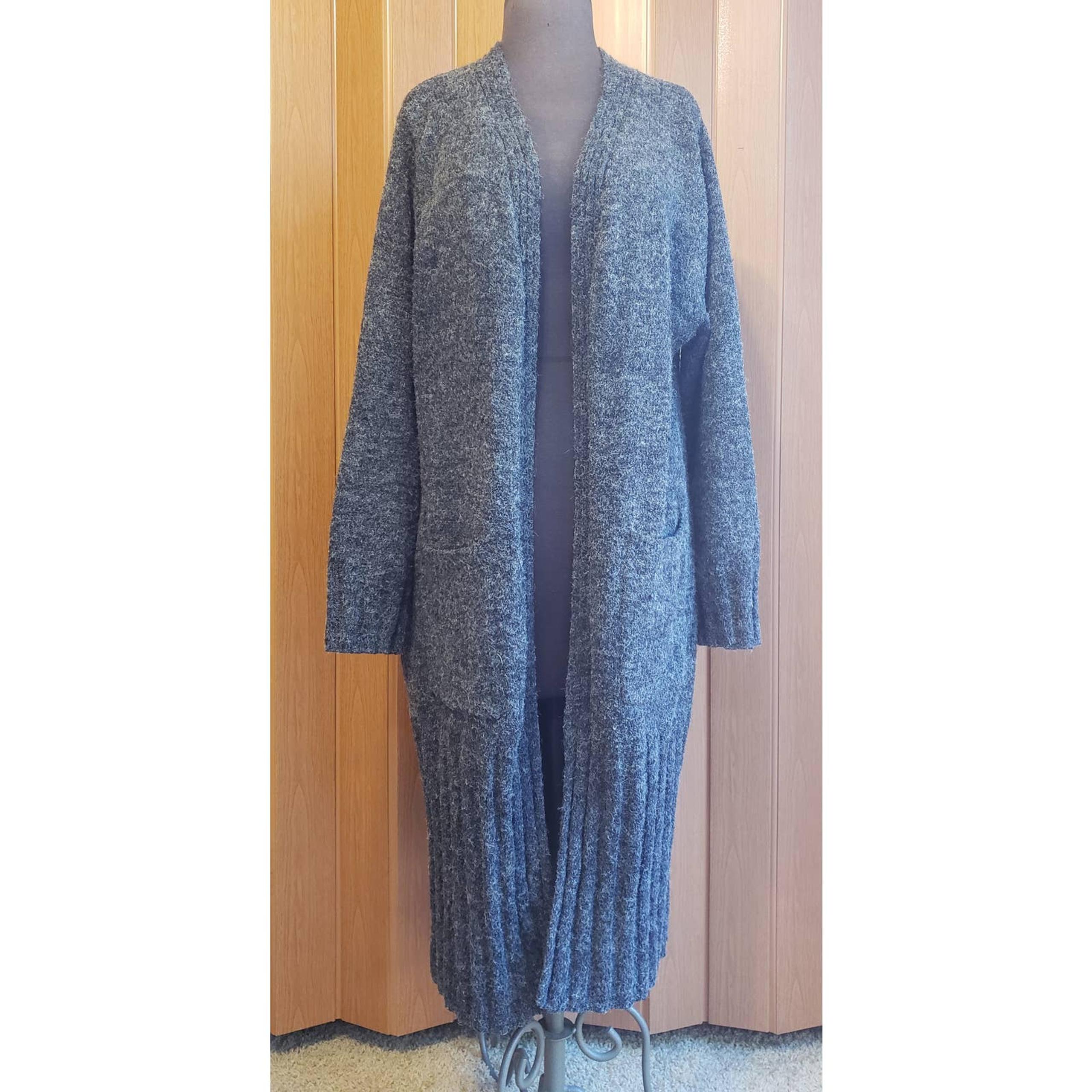 Very J size large gray cardigan duster