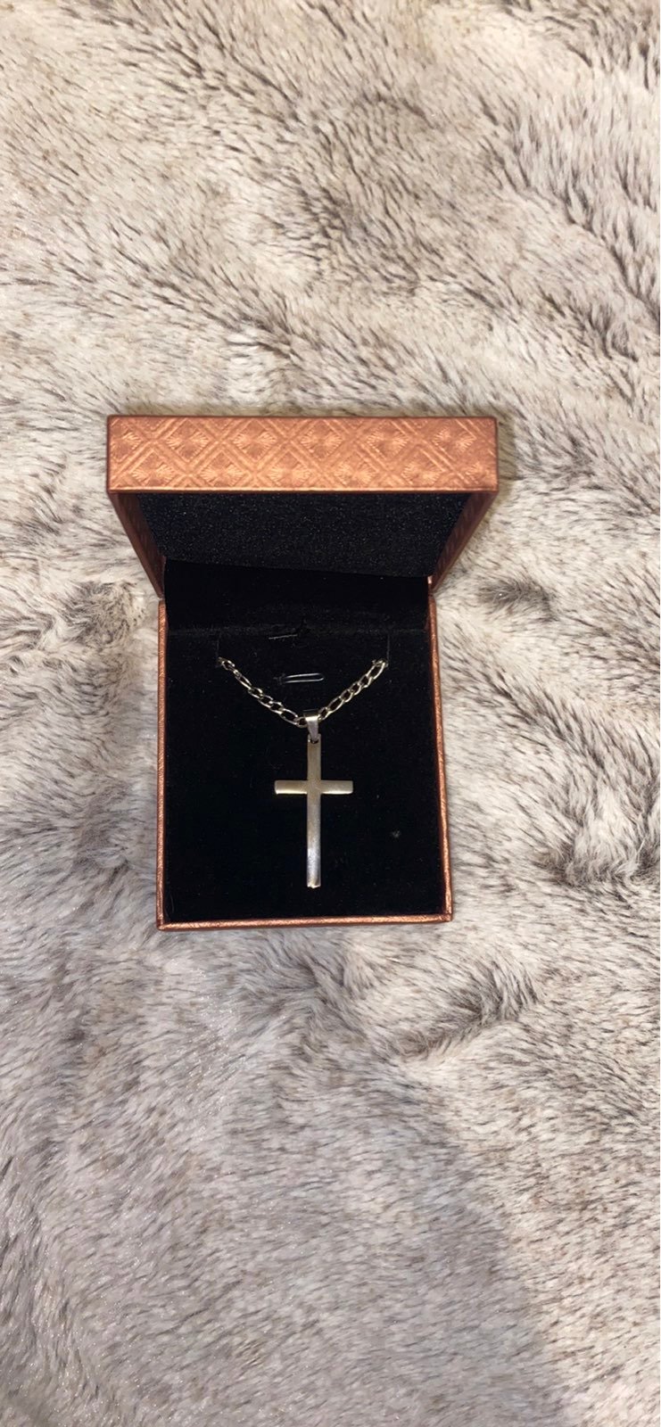 Silver cross chain neckalace