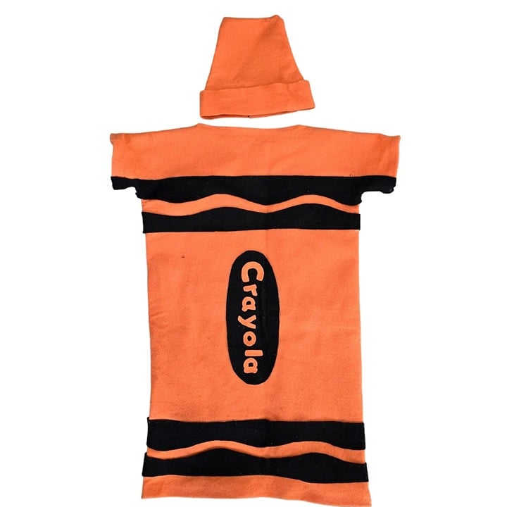 Crayola crayon halloween costume Orange & Black kids aiE about 3t-6t Hand made