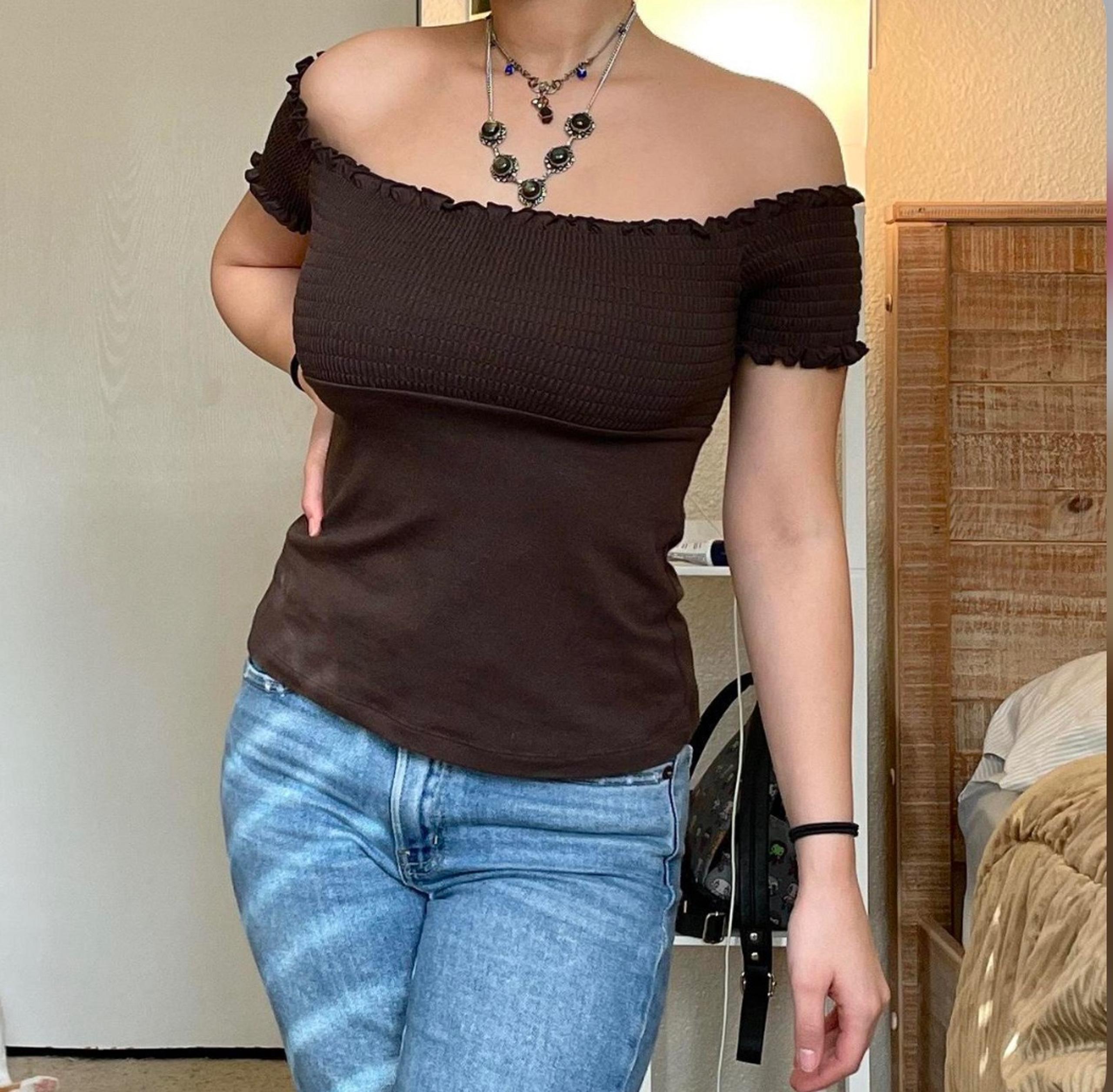 Moda internacional chocolate top size L - Moda International
