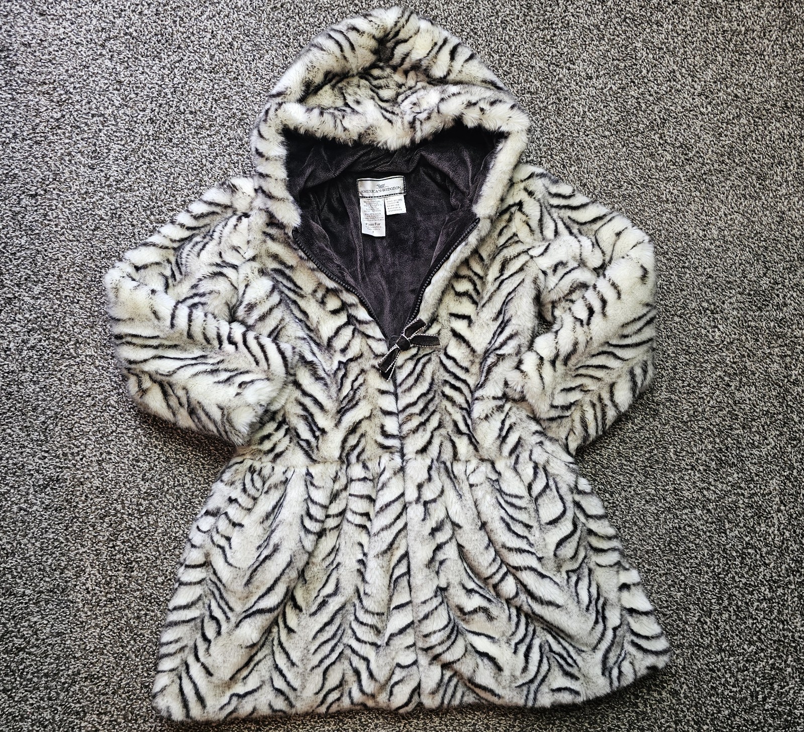 American Widgeon Drop Waist Faux Fur Coat Girls's Size 7