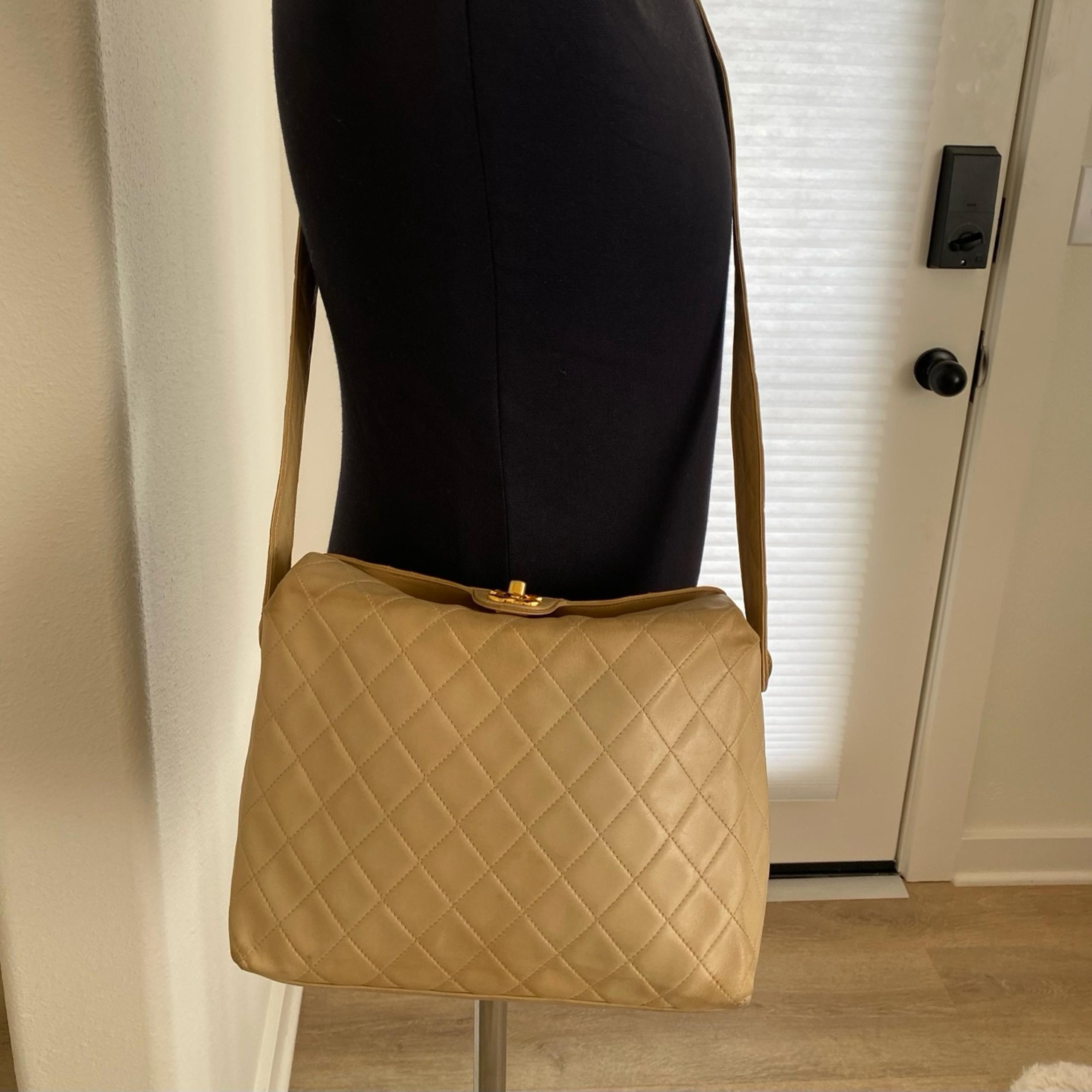 Chanel Vintage Lambskin Quilted Crossbody Box Bag