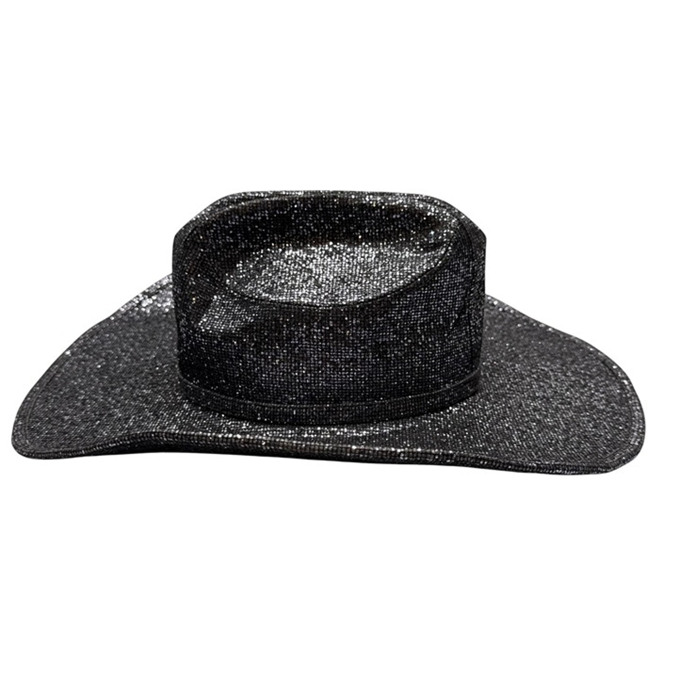 Anthropologie Wyeth Black Sparkly Sequin Rancher Cowgirl hat Women Size o/s